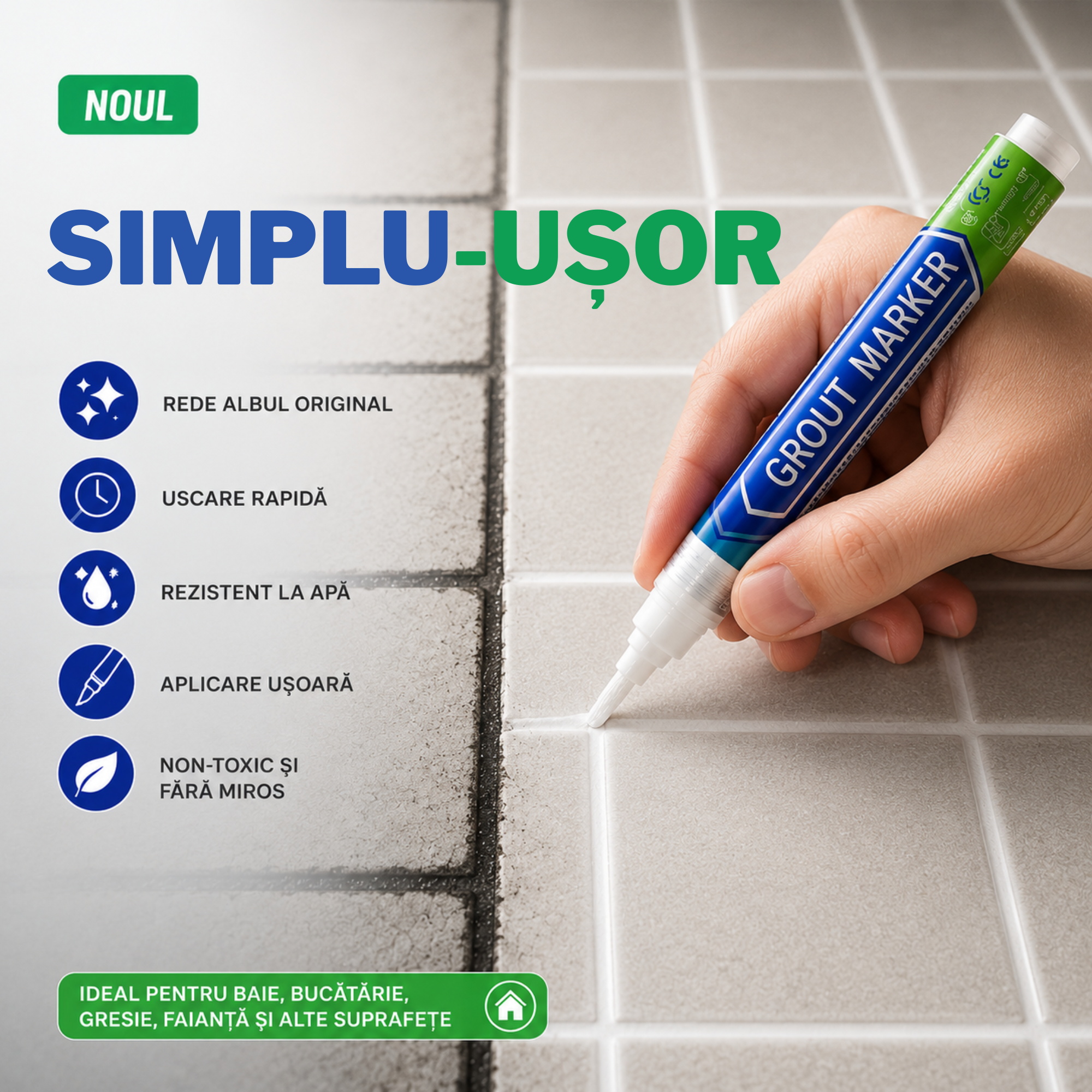 Markere Speciale – Repară, Umple și Revopsește Rosturile Crăpate INSTANT